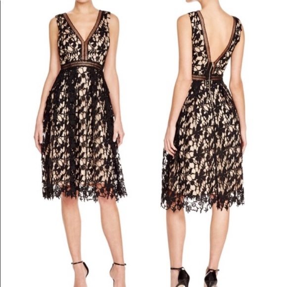 Aqua Lace Black Midi Dress M - Picture 2 of 7